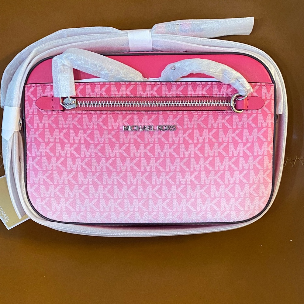 Michael Kors Vibrant Pink Logo Crossbody Bag - Picture 5 of 5